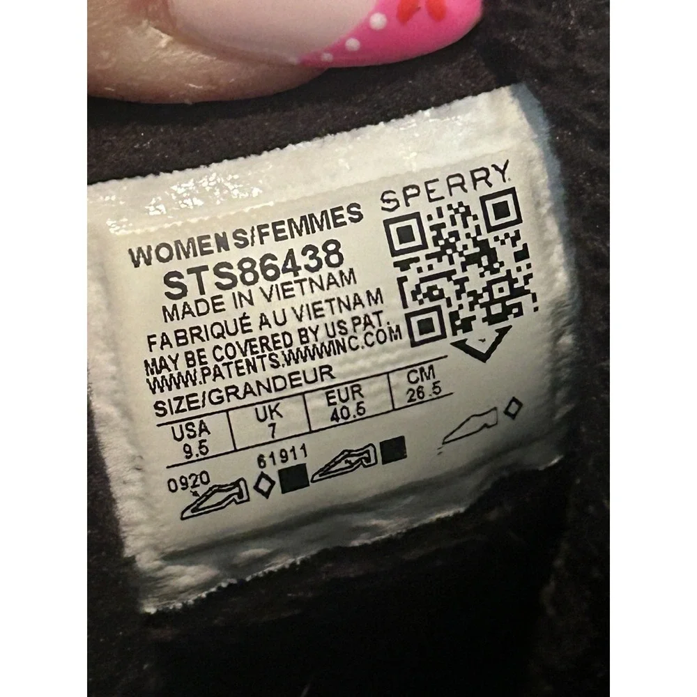 Sperry Saltwater Leopard Print Duck Rain Boots Women's 9.5 Black‎ STS86438